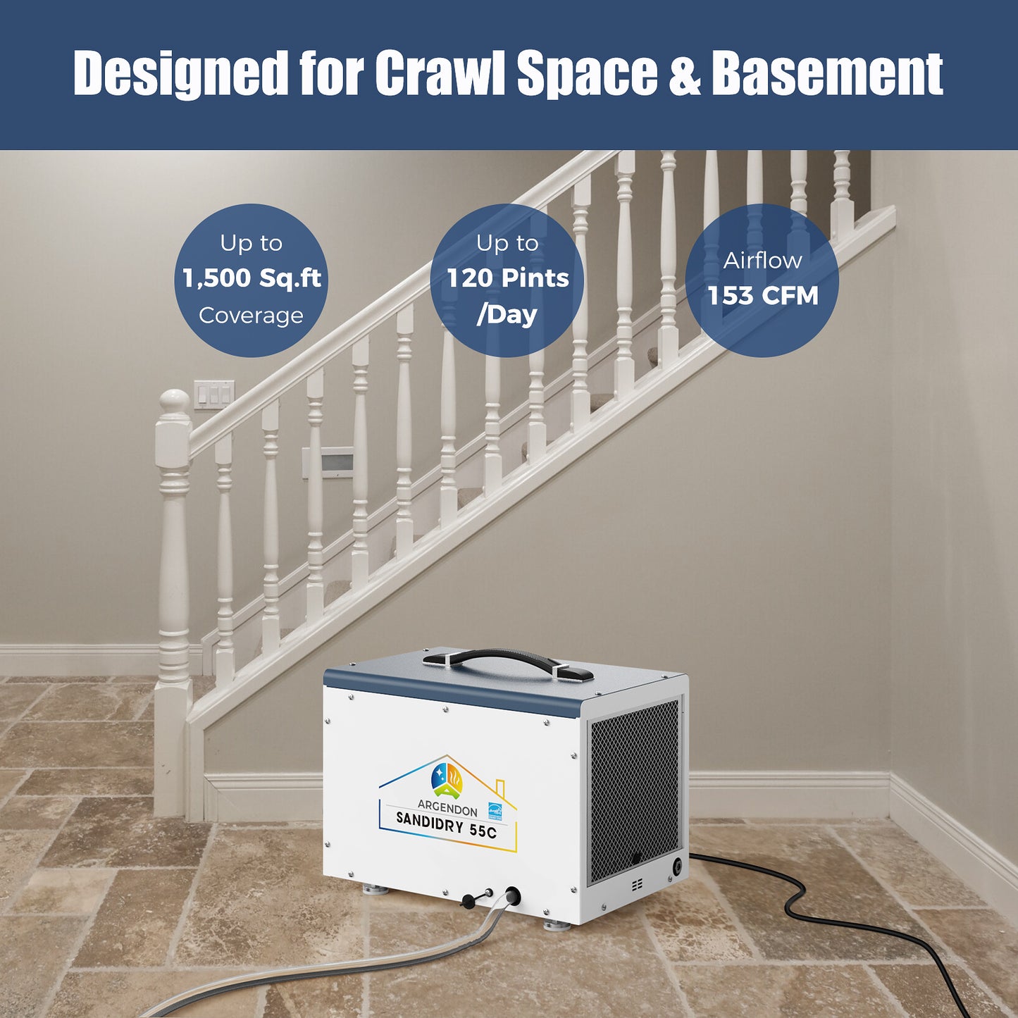 Argendon Sandidry 55C Crawl Space Dehumidifier