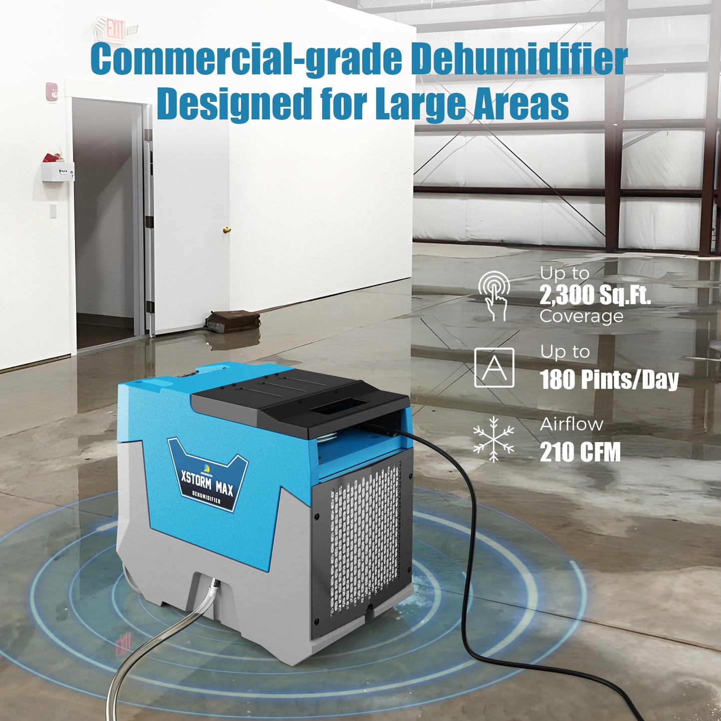 Argendon 180 Pints Commercial-Grade Dehumidifier | XStorm Max